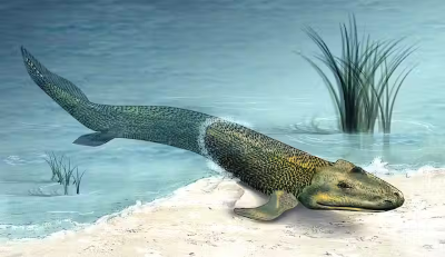 the first fish coming out on land